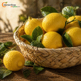 Limones valencianos recién recogidos del árbol en Almazora, Castellón